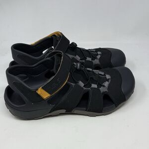 Teva Flintwood Sandals Mens 10 Black Mesh Hiking Water Ankle Strap Hook Loop